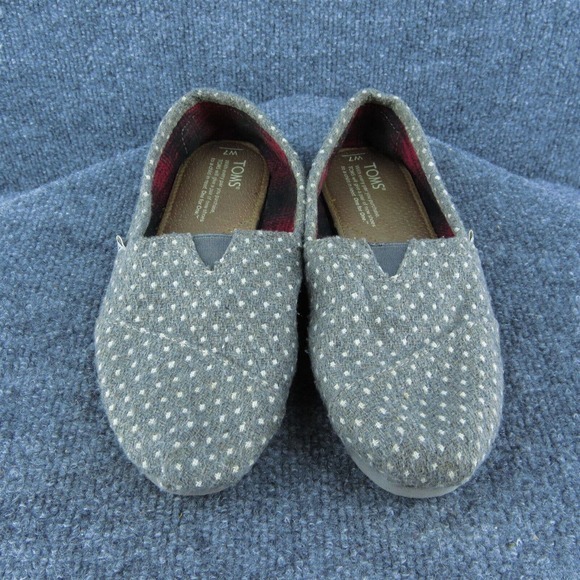 TOMS Women Slip-On Shoes Gray Fabric Slip On Size 7 Medium - Picture 2 of 7